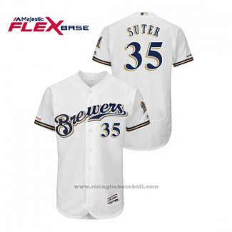 Maglia Baseball Uomo Milwaukee Brewers Brent Suter Autentico Flex Base Bianco