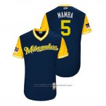 Maglia Baseball Uomo Milwaukee Brewers Jonathan Schoop 2018 LLWS Players Weekend Mamba Blu