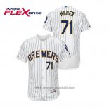 Maglia Baseball Uomo Milwaukee Brewers Josh Hader Autentico Flex Base Bianco Blu