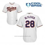 Maglia Baseball Uomo Minnesota Twins Bert Blyleven 28 Bianco Home Cool Base