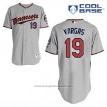 Maglia Baseball Uomo Minnesota Twins Kennys Vargas 19 Grigio Cool Base