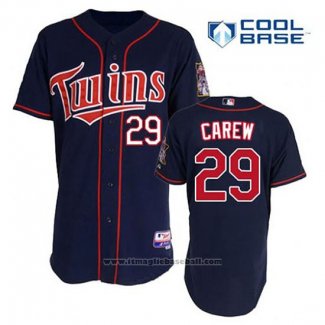 Maglia Baseball Uomo Minnesota Twins Rod Carew 29 Blu Alternato Home Cool Base