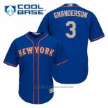 Maglia Baseball Uomo New York Mets Curtis Granderson 3 Blu Alternato Cool Base