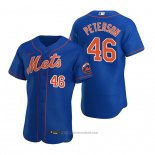 Maglia Baseball Uomo New York Mets David Peterson 46 Autentico Alternato Blu