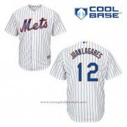 Maglia Baseball Uomo New York Mets Juan Lagares 12 Bianco Home Cool Base