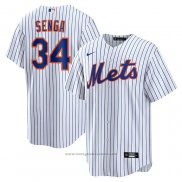 Maglia Baseball Uomo New York Mets Kodai Senga Home Replica Bianco Blu