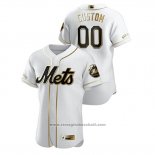 Maglia Baseball Uomo New York Mets Personalizzate Golden Edition Autentico Bianco
