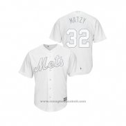 Maglia Baseball Uomo New York Mets Steven Matz 2019 Players Weekend Replica Bianco