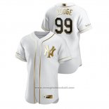 Maglia Baseball Uomo New York Yankees Aaron Judge Golden Edition Autentico Bianco