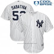 Maglia Baseball Uomo New York Yankees Cc Sabathia Bianco Cool Base