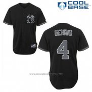 Maglia Baseball Uomo New York Yankees Lou Gehrig 4 Nero Fashion Cool Base