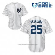 Maglia Baseball Uomo New York Yankees Mark Teixeira 25 Bianco Home Cool Base