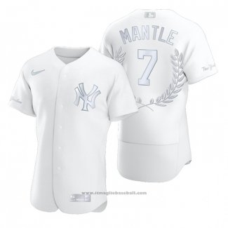 Maglia Baseball Uomo New York Yankees Mickey Mantle Award Collection Retired Bianco