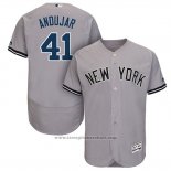 Maglia Baseball Uomo New York Yankees Miguel Andujar Grigio Autentico