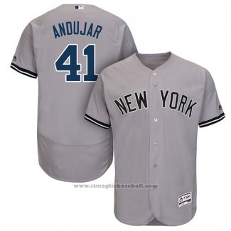 Maglia Baseball Uomo New York Yankees Miguel Andujar Grigio Autentico