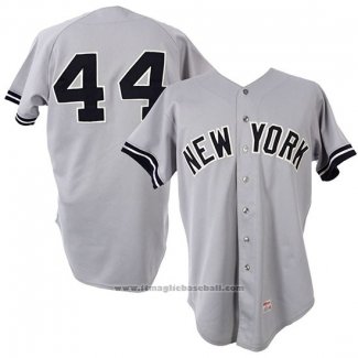 Maglia Baseball Uomo New York Yankees Reggie Jackson Grigio 1981 Game Worn Road