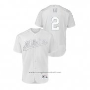 Maglia Baseball Uomo Oakland Athletics Khris Davis 2019 Players Weekend Autentico Bianco