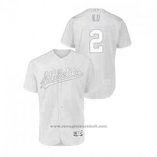 Maglia Baseball Uomo Oakland Athletics Khris Davis 2019 Players Weekend Autentico Bianco