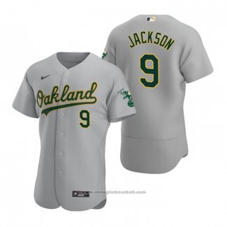 Maglia Baseball Uomo Oakland Athletics Reggie Jackson Autentico Road Grigio