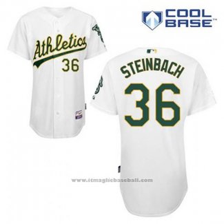 Maglia Baseball Uomo Oakland Athletics Terry Steinbach 36 Bianco Home Cool Base