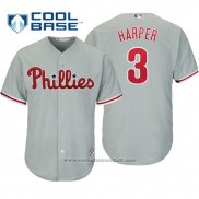 Maglia Baseball Uomo Philadelphia Phillies Bryce Harper Cool Base Grigio