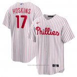 Maglia Baseball Uomo Philadelphia Phillies Rhys Hoskins Primera Replica Bianco Rosso