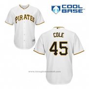 Maglia Baseball Uomo Pittsburgh Pirates Gerrit Cole 45 Bianco Home Cool Base