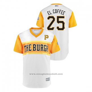 Maglia Baseball Uomo Pittsburgh Pirates Gregory Polanco 2019 Little League Classic El Coffee Replica Bianco