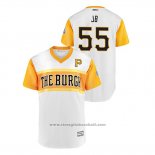 Maglia Baseball Uomo Pittsburgh Pirates Josh Bell 2019 Little League Classic Jb Replica Bianco