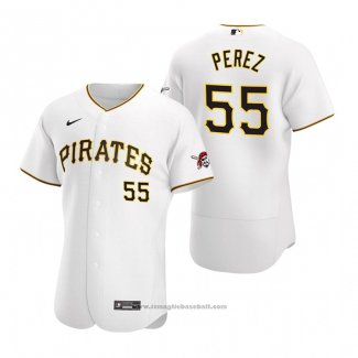 Maglia Baseball Uomo Pittsburgh Pirates Roberto Perez Autentico Home Bianco