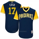 Maglia Baseball Uomo San Diego Padres 2017 Little League World Series Allen Cordoba Blu