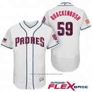 Maglia Baseball Uomo San Diego Padres 2017 Stelle e Strisce Kevin Quackenbush Bianco Flex Base