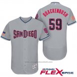 Maglia Baseball Uomo San Diego Padres 2017 Stelle e Strisce Kevin Quackenbush Grigio Flex Base