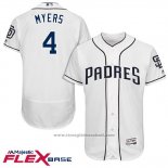 Maglia Baseball Uomo San Diego Padres 4 Wil Myers Bianco 2017 Flex Base