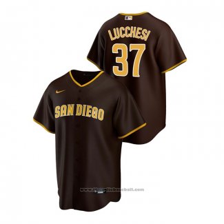 Maglia Baseball Uomo San Diego Padres Joey Lucchesi Road Replica Marrone