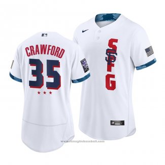 Maglia Baseball Uomo San Francisco Giants Brandon Crawford 2021 All Star Autentico Bianco