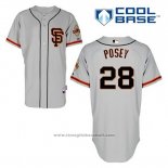 Maglia Baseball Uomo San Francisco Giants Buster Posey 28 Grigio Alternato Cool Base