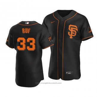 Maglia Baseball Uomo San Francisco Giants Darin Ruf Autentico Alternato Nero