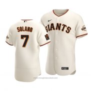 Maglia Baseball Uomo San Francisco Giants Donovan Solano Autentico Primera Crema