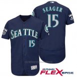 Maglia Baseball Uomo Seattle Mariners 15 Kyle Seager Blu 2017 Flex Base