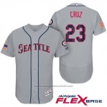 Maglia Baseball Uomo Seattle Mariners 2017 Stelle e Strisce Nelson Cruz Grigio Flex Base