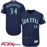 Maglia Baseball Uomo Seattle Mariners Felix Hernandez Blu Flex Base Autentico Collection