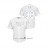 Maglia Baseball Uomo Tampa Bay Rays Colin Poche 2019 Players Weekend Replica Bianco