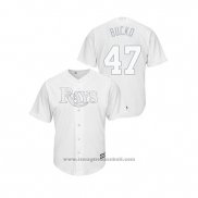 Maglia Baseball Uomo Tampa Bay Rays Oliver Drake 2019 Players Weekend Replica Bianco