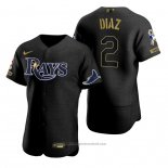 Maglia Baseball Uomo Tampa Bay Rays Yandy Diaz Nero 2021 Salute To Service