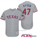 Maglia Baseball Uomo Texas Rangers 2017 Stelle e Strisce Sam Dyson Grigio Flex Base