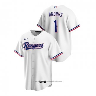 Maglia Baseball Uomo Texas Rangers Elvis Andrus Replica Home Bianco