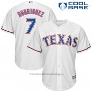 Maglia Baseball Uomo Texas Rangers Ivan Rodriguez Bianco Cool Base