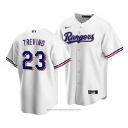 Maglia Baseball Uomo Texas Rangers Jose Trevino Replica Home Bianco