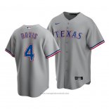 Maglia Baseball Uomo Texas Rangers Khris Davis Replica Road Grigio